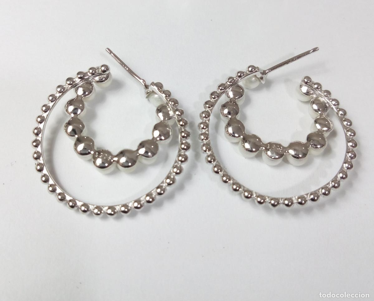 Joyeria: Pendientes de plata de ley con perlas - Medida 2.50 cm. - Foto 2