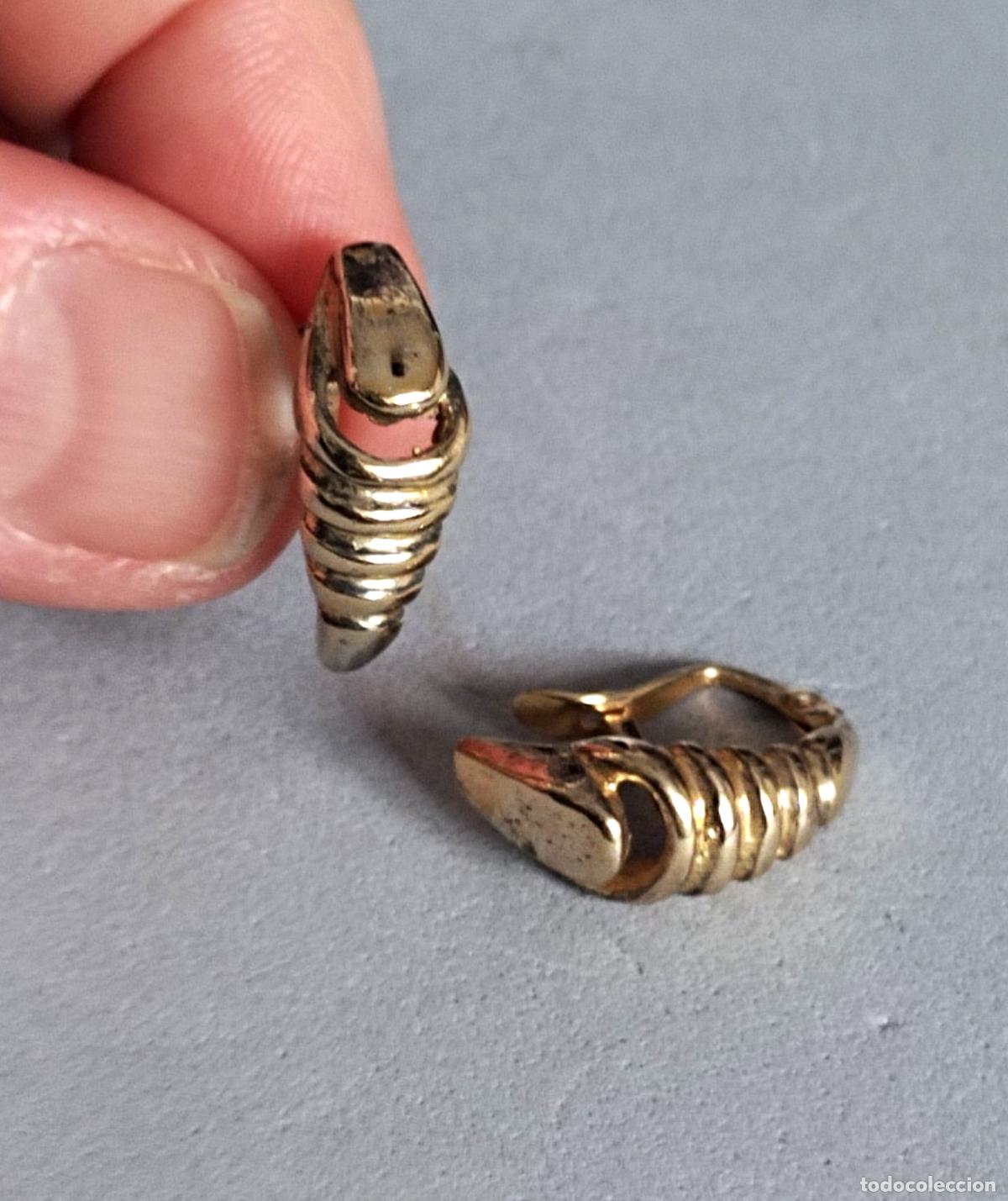 Joyeria: Pendientes de plata de ley, y ba&ntilde;o de oro, cierre de pala catal&aacute;n. - Foto 2