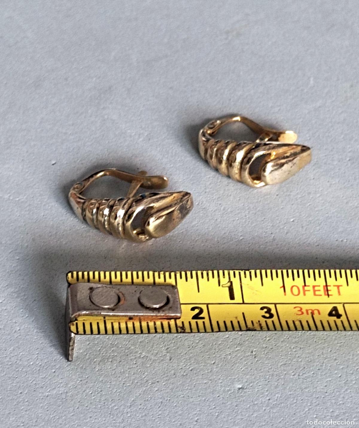 Joyeria: Pendientes de plata de ley, y ba&ntilde;o de oro, cierre de pala catal&aacute;n. - Foto 3