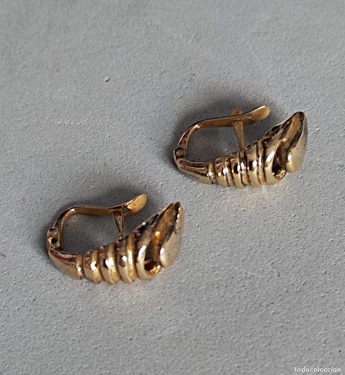Joyeria: Pendientes de plata de ley, y ba&ntilde;o de oro, cierre de pala catal&aacute;n. - Foto 5