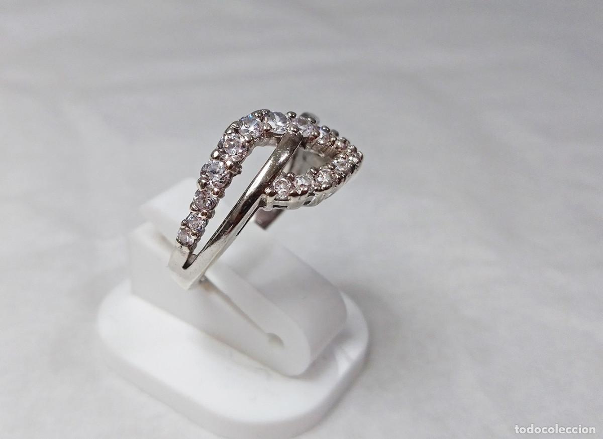 Joyeria: Anillo de plata de ley con circonitas - Talla 11 - Foto 2