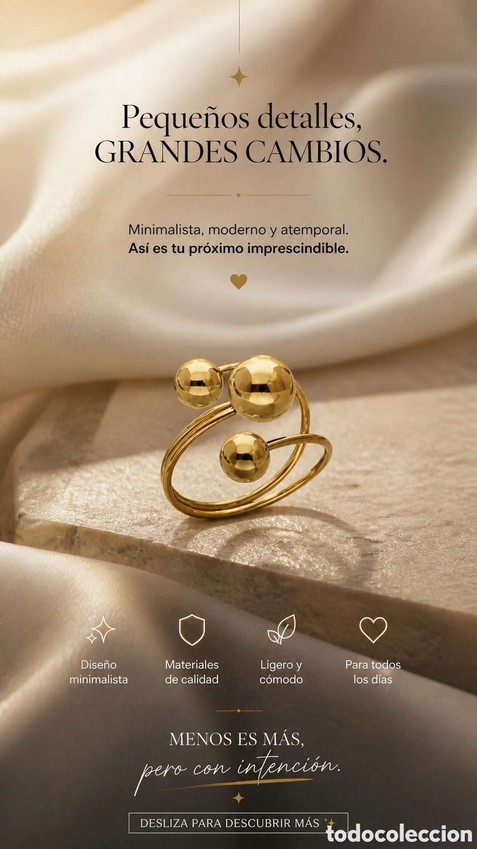Joyeria: Anillo 3 bolas acero