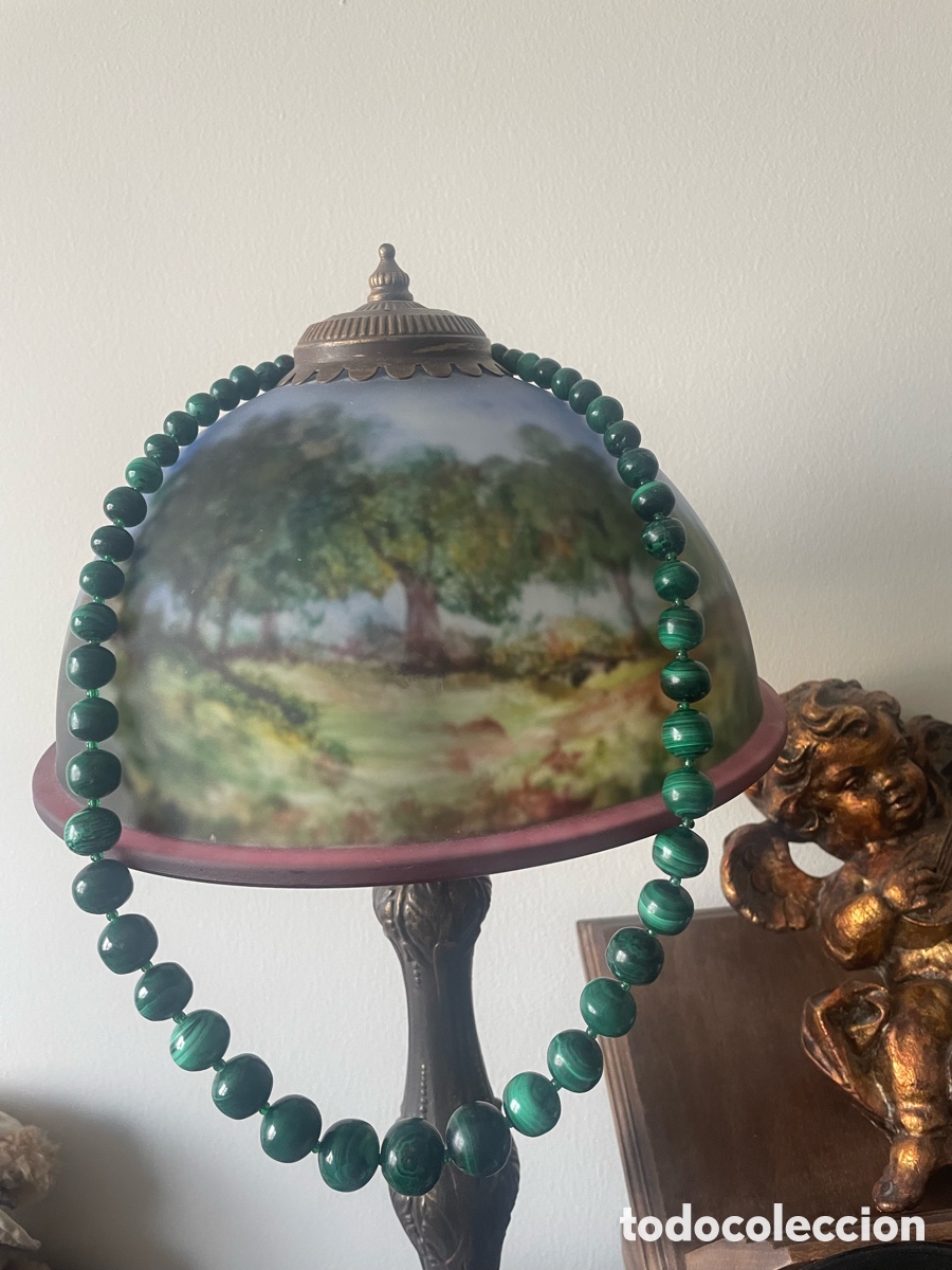 Joyeria: collar vintage de malaquita
