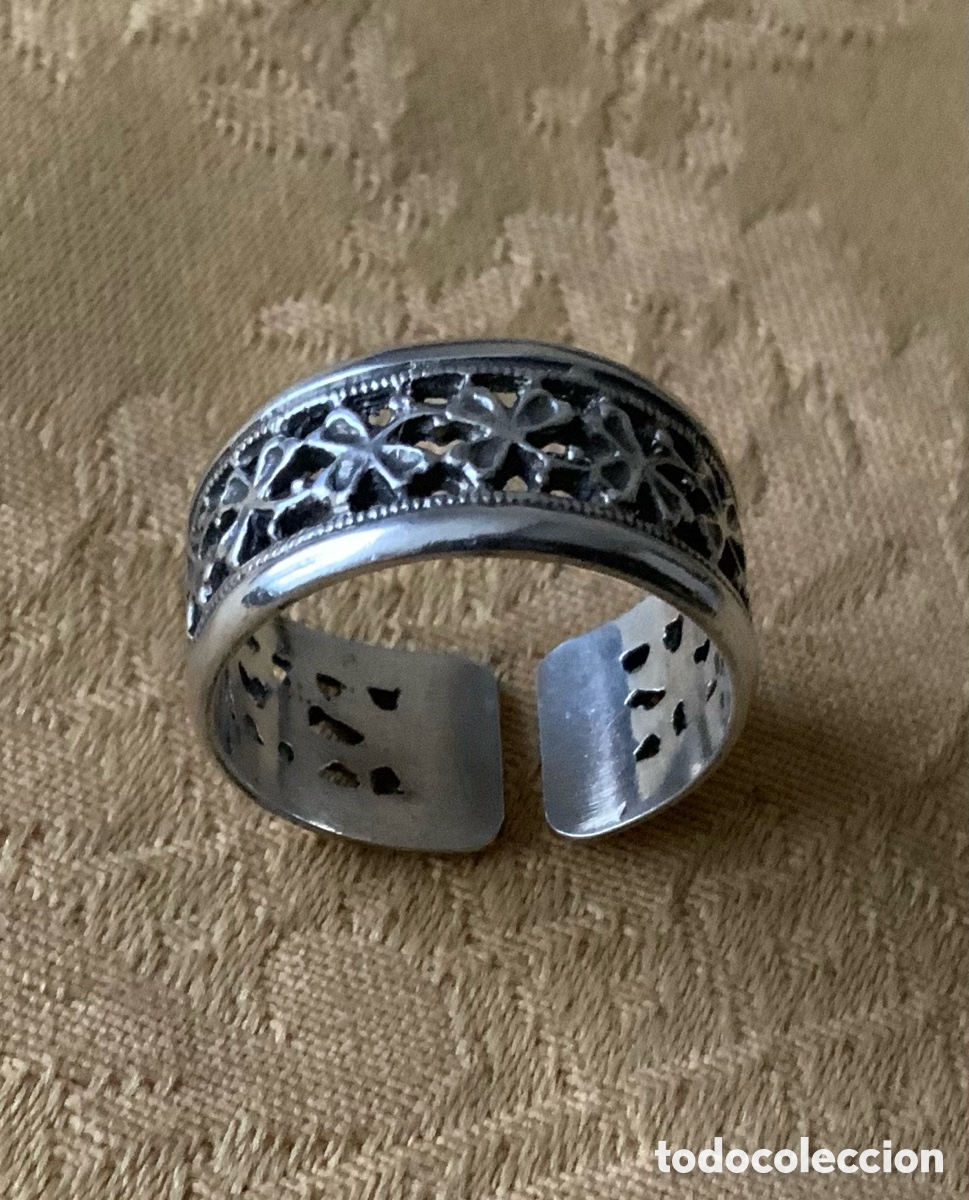 Joyeria: ANTIGUO ANILLO DE PLATA CALADO - Foto 2
