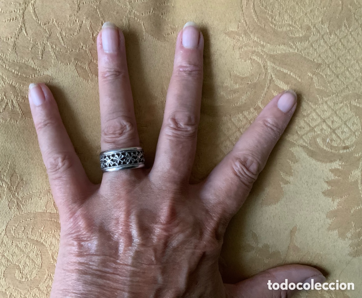 Joyeria: ANTIGUO ANILLO DE PLATA CALADO - Foto 4