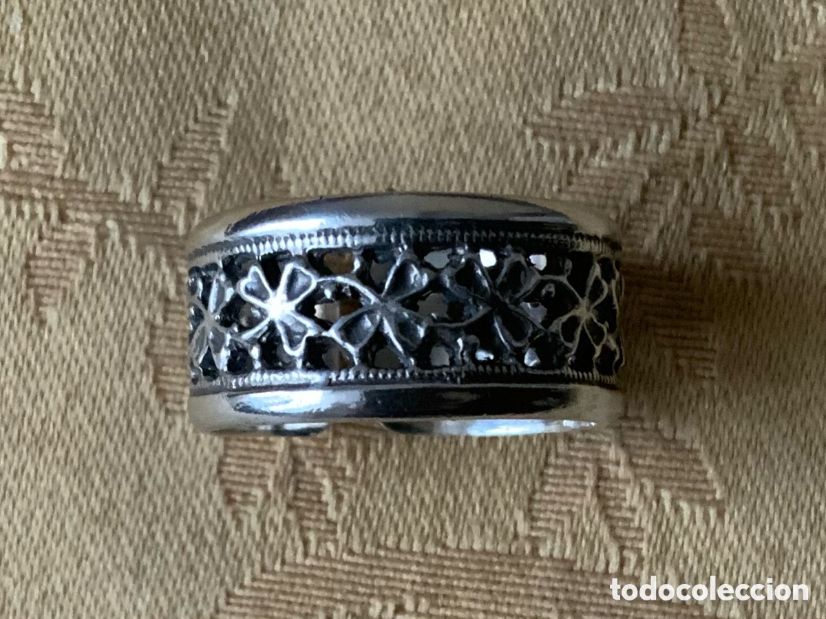 Joyeria: ANTIGUO ANILLO DE PLATA CALADO - Foto 5
