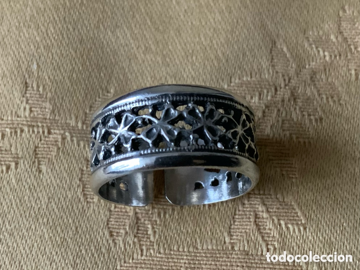 Joyeria: ANTIGUO ANILLO DE PLATA CALADO - Foto 6