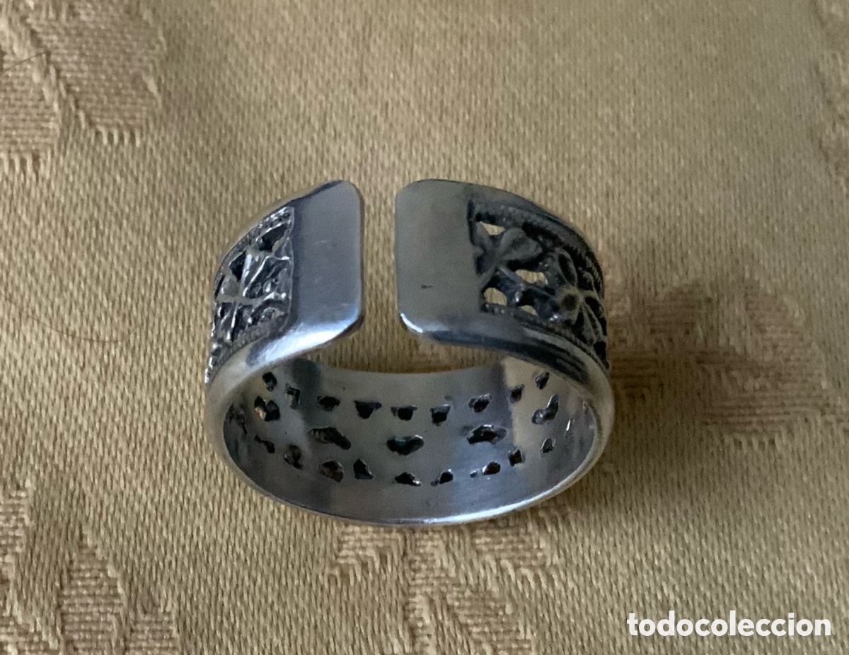 Joyeria: ANTIGUO ANILLO DE PLATA CALADO - Foto 7