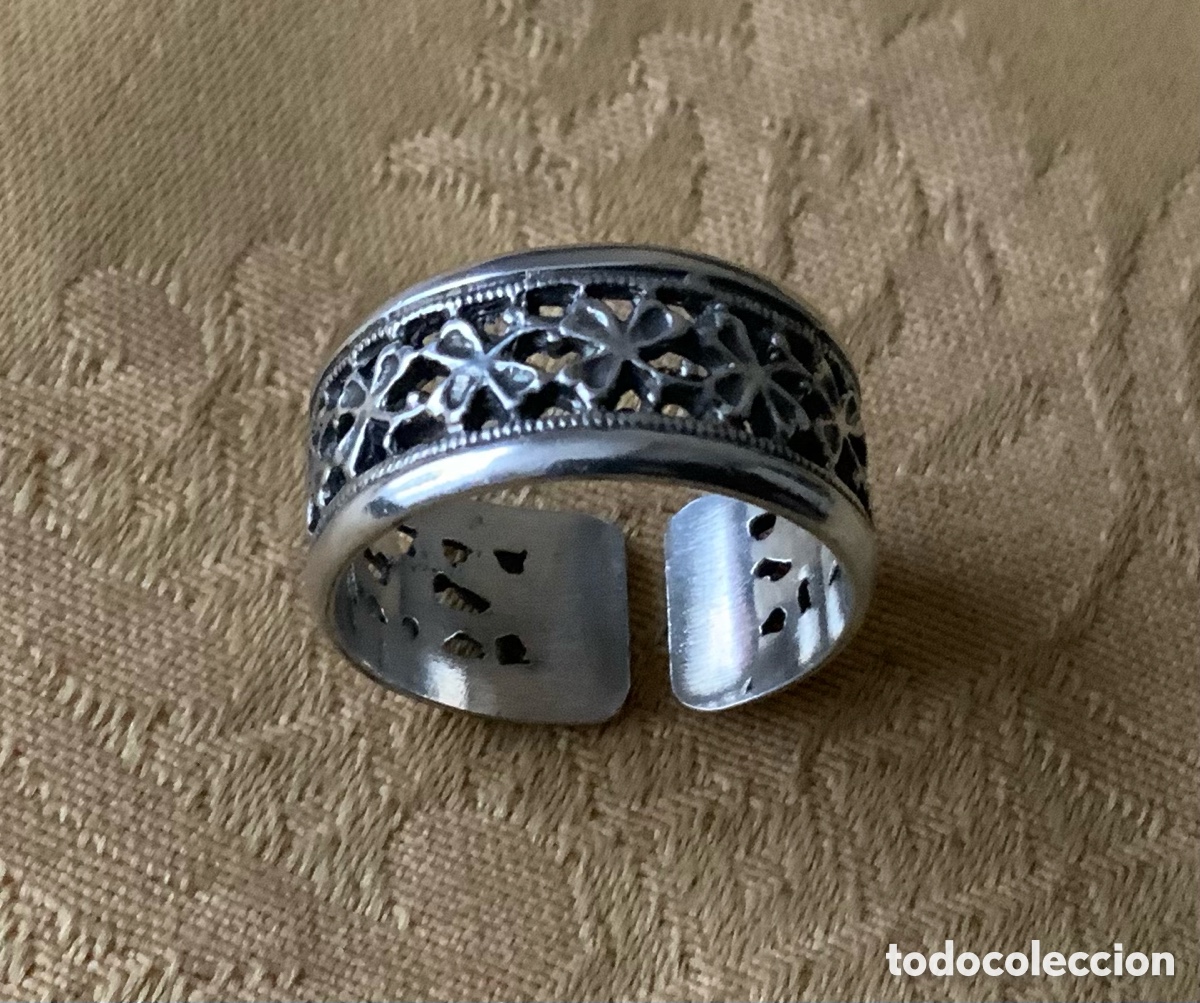 Joyeria: ANTIGUO ANILLO DE PLATA CALADO - Foto 8