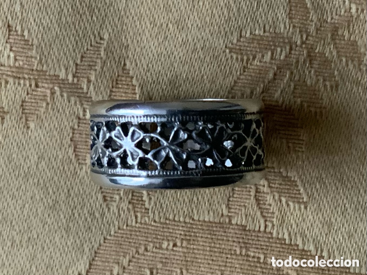 Joyeria: ANTIGUO ANILLO DE PLATA CALADO - Foto 9