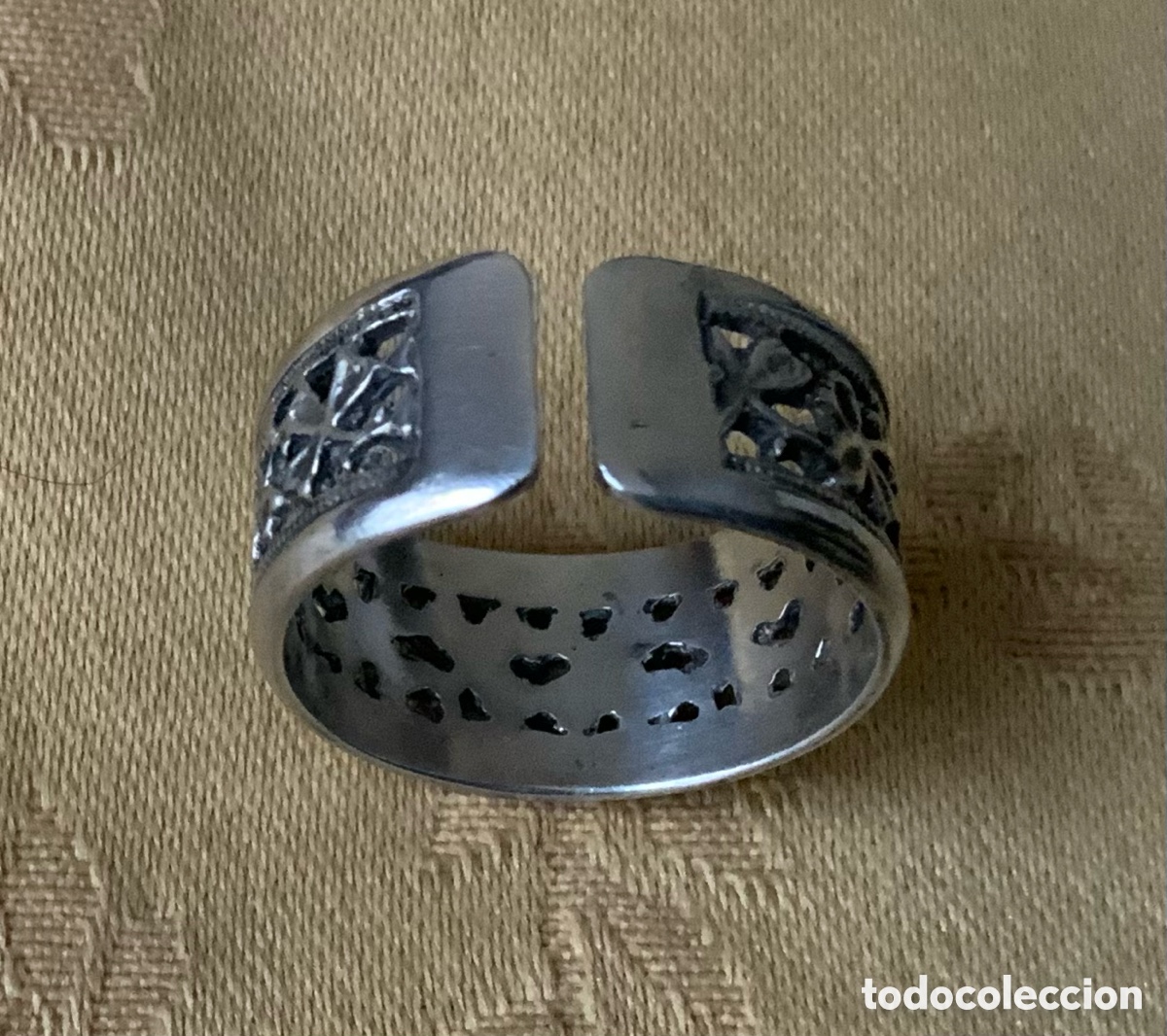 Joyeria: ANTIGUO ANILLO DE PLATA CALADO - Foto 10
