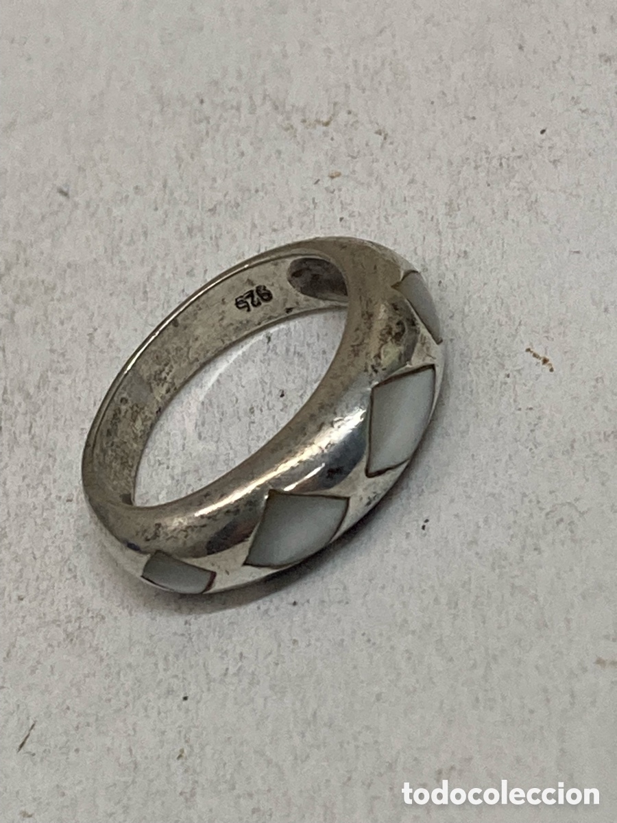 Joyeria: Anillo de plata y n&aacute;car S458
