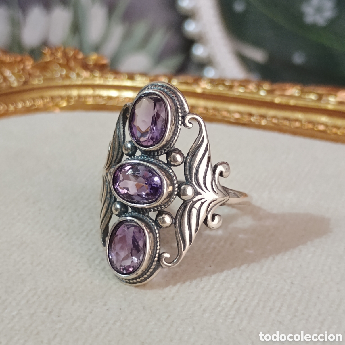 Joyeria: Anillo de plata vintage con Amatista - Foto 2