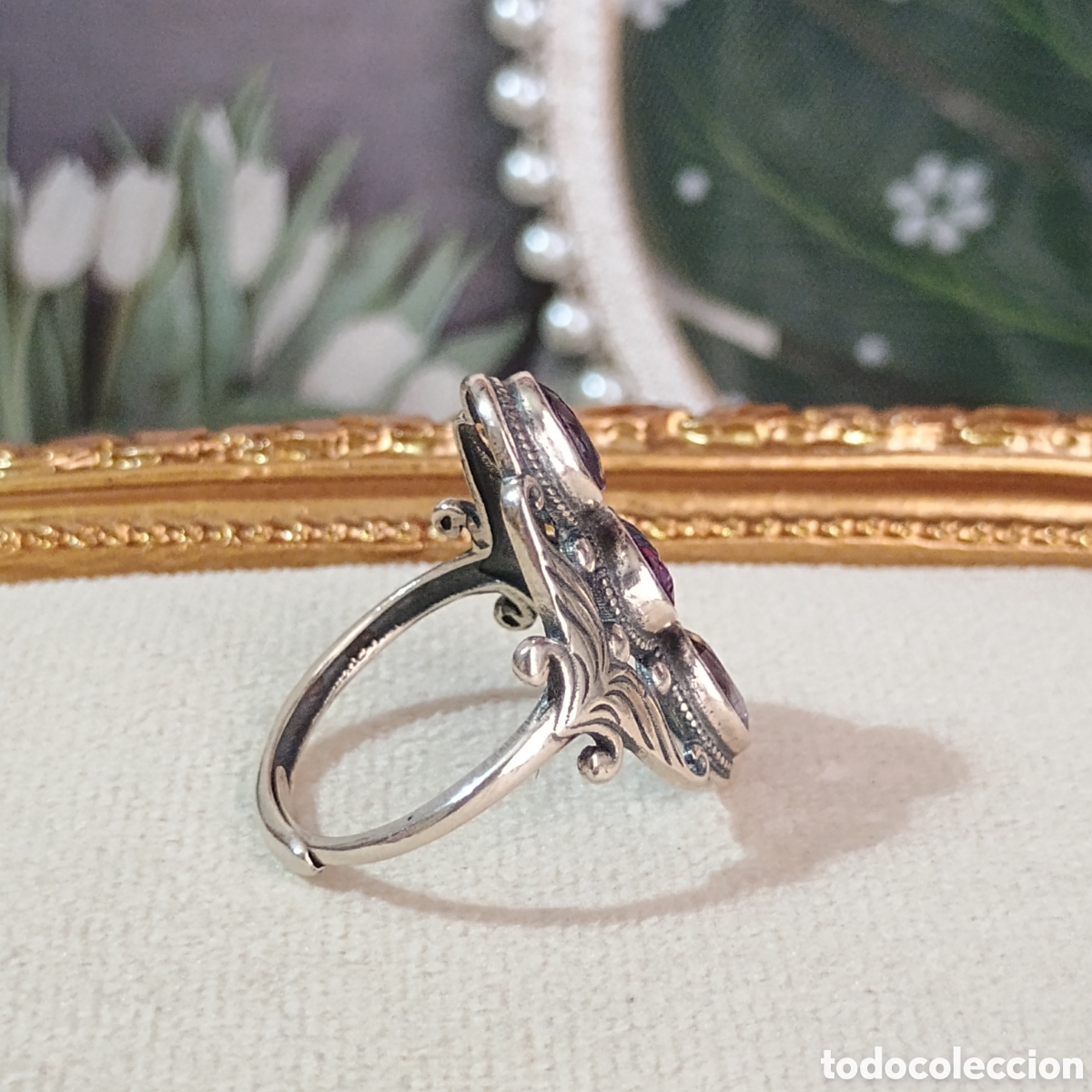 Joyeria: Anillo de plata vintage con Amatista - Foto 3