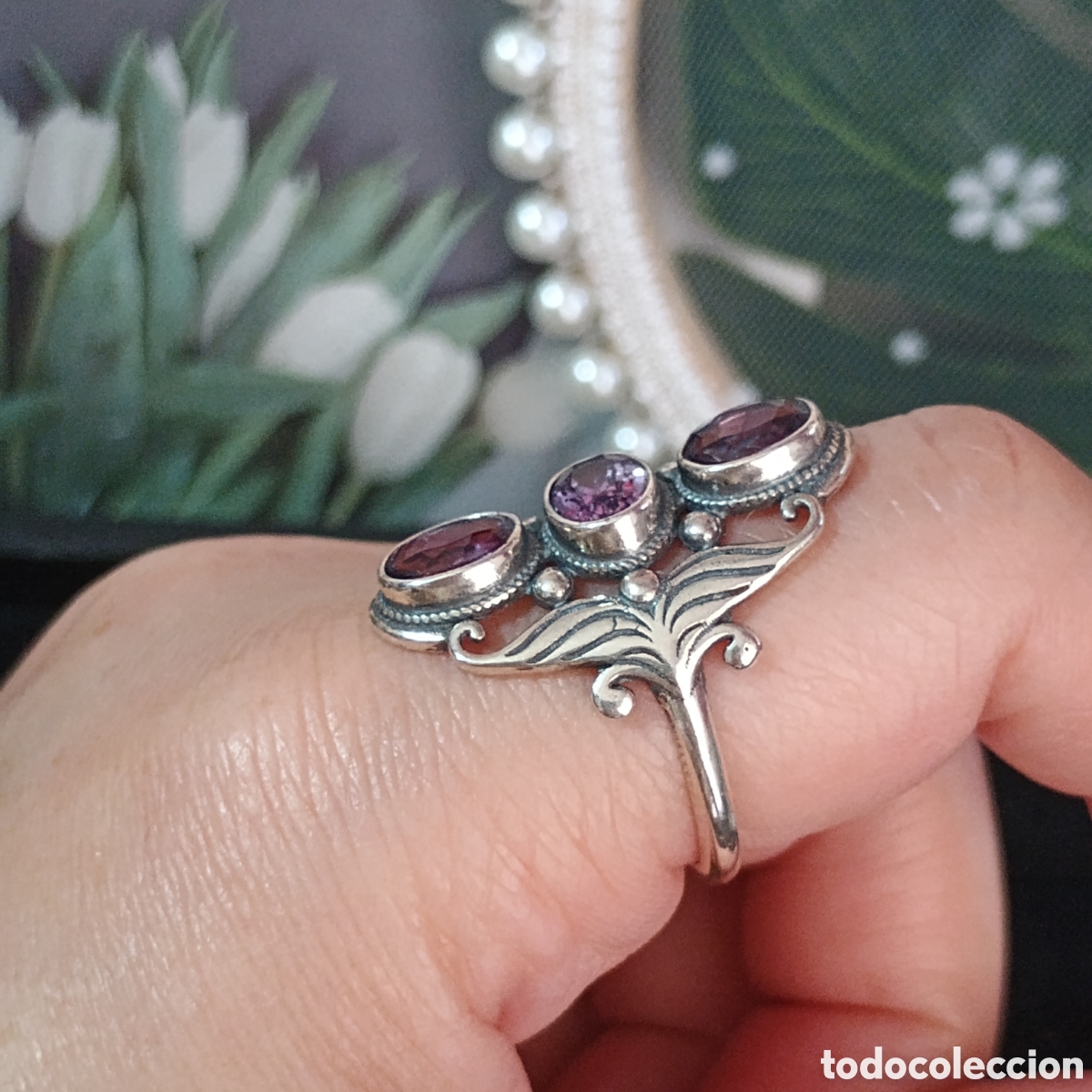 Joyeria: Anillo de plata vintage con Amatista - Foto 7