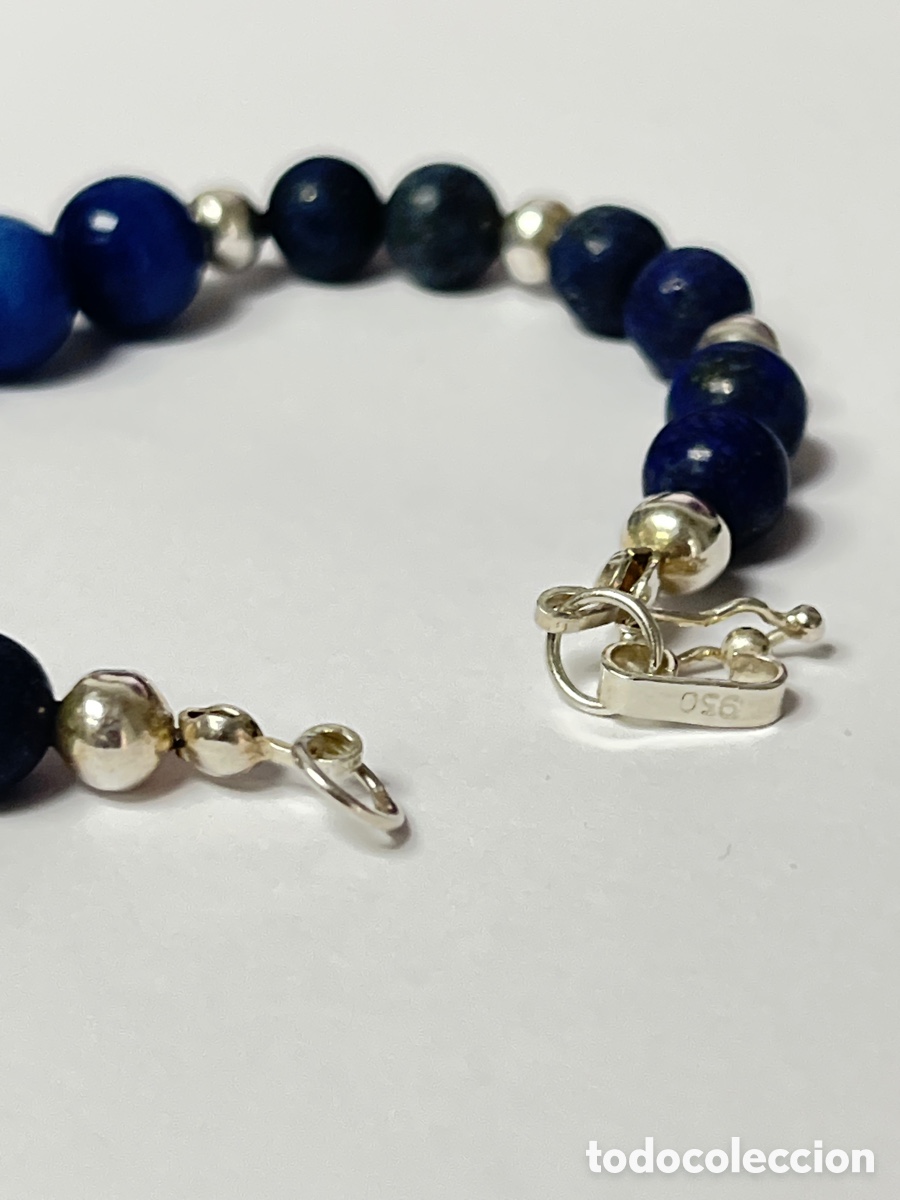 Joyeria: Pulsera de plata y lapisl&aacute;zuli /Pul307 - Foto 2