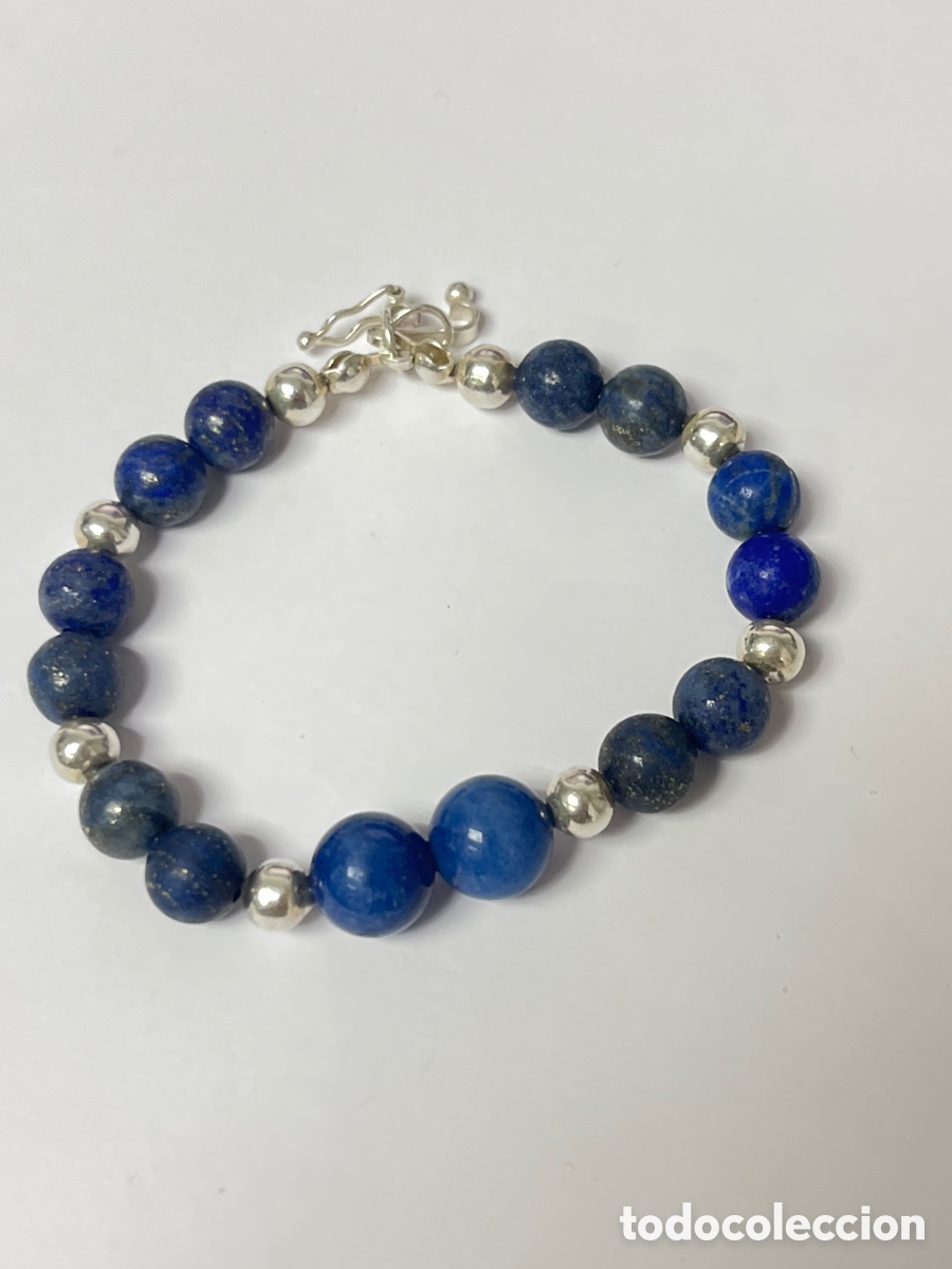 Joyeria: Pulsera de plata y lapisl&aacute;zuli /Pul307 - Foto 4