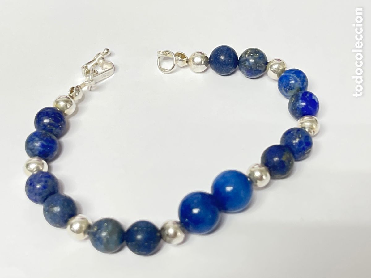 Joyeria: Pulsera de plata y lapisl&aacute;zuli /Pul307