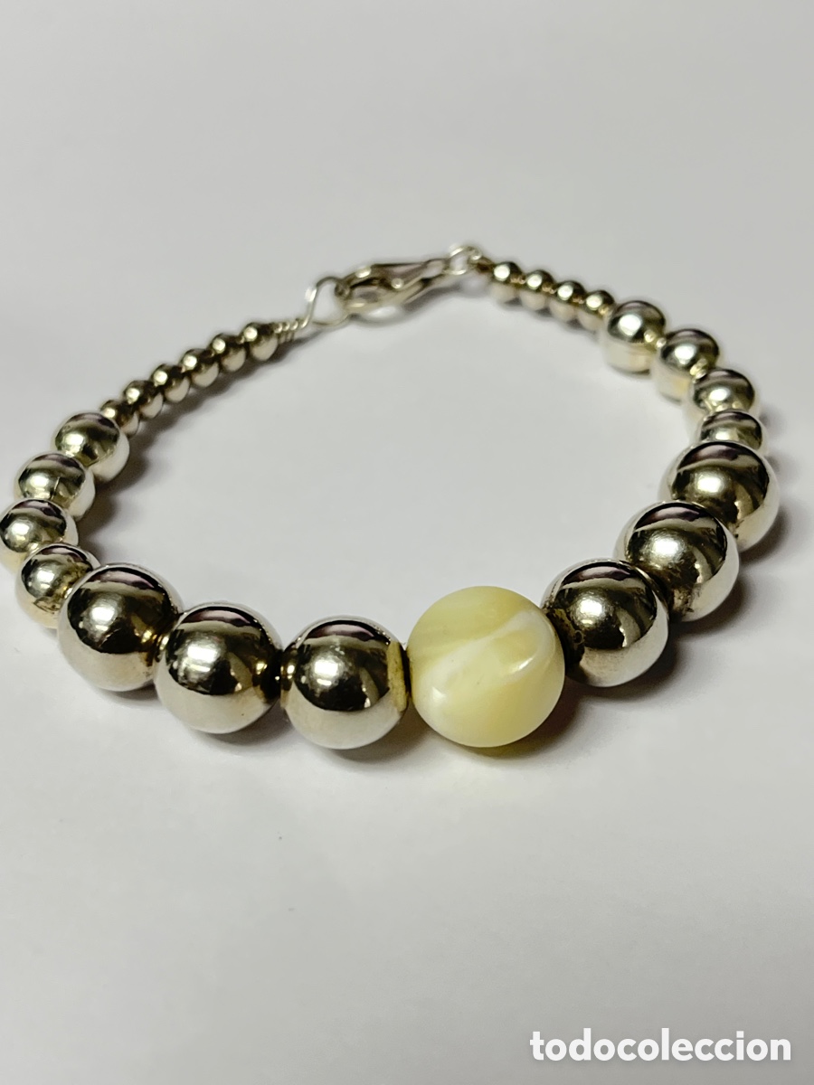 Joyeria: Pulsera de plata y centro bola de nacar /Pul308 - Foto 3