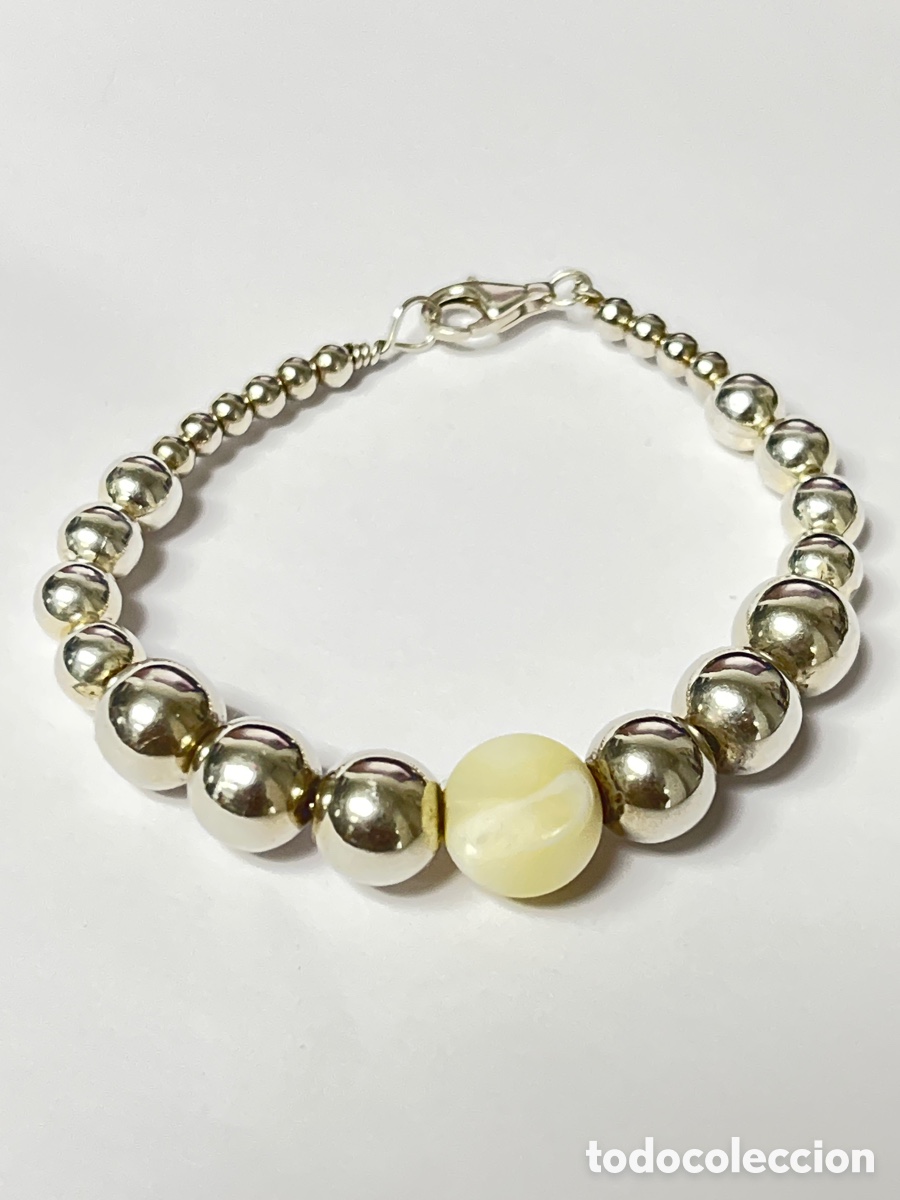 Joyeria: Pulsera de plata y centro bola de nacar /Pul308 - Foto 4