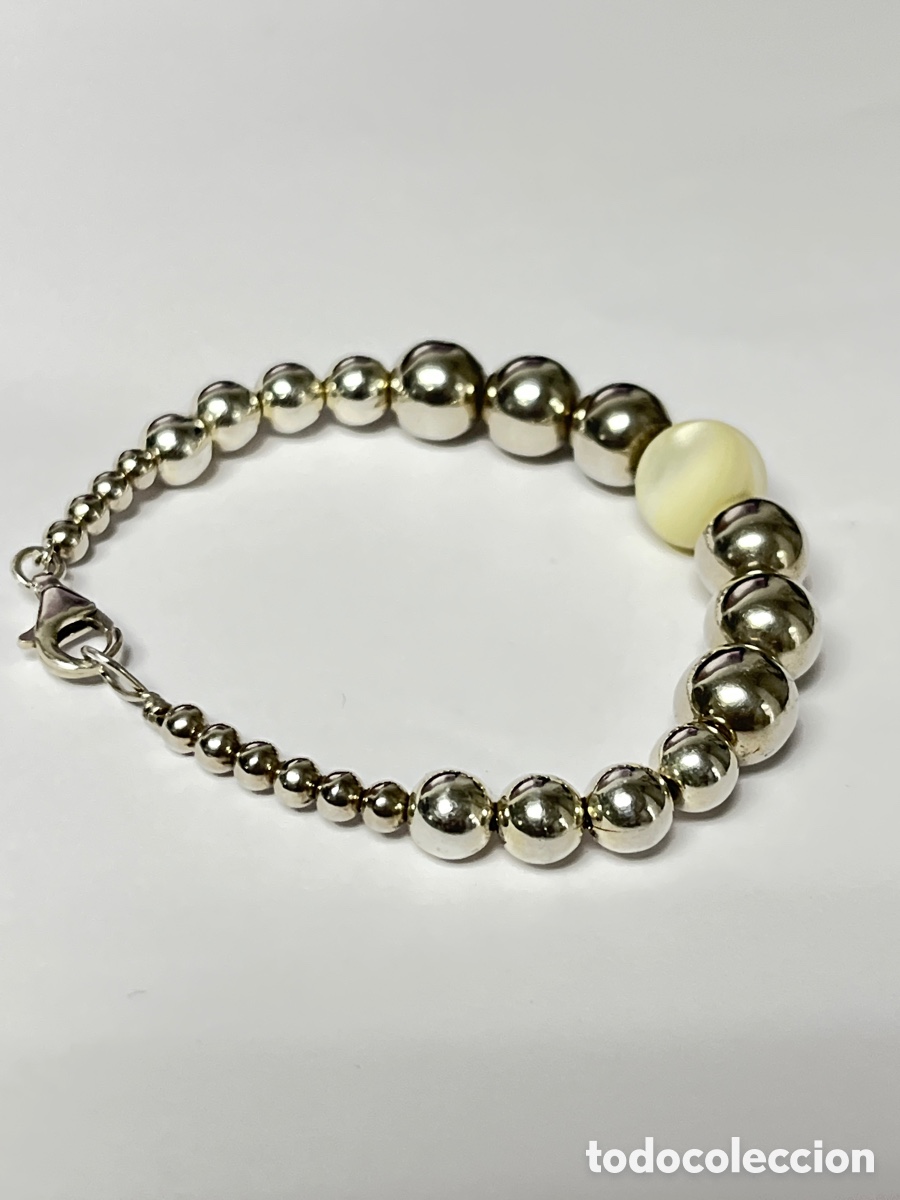 Joyeria: Pulsera de plata y centro bola de nacar /Pul308 - Foto 5