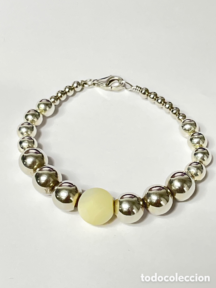 Jewelry: Pulsera de plata y centro bola de nacar /Pul308
