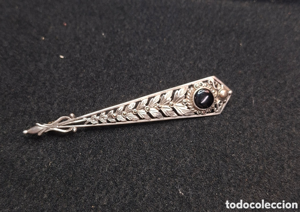 Joyeria: Broche Plata Antiguo con piedra central. - Foto 2