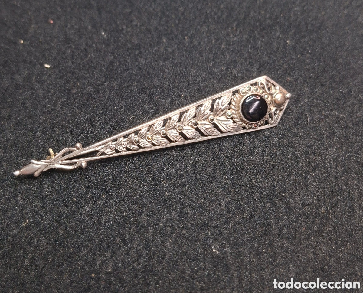Joyeria: Broche Plata Antiguo con piedra central. - Foto 3