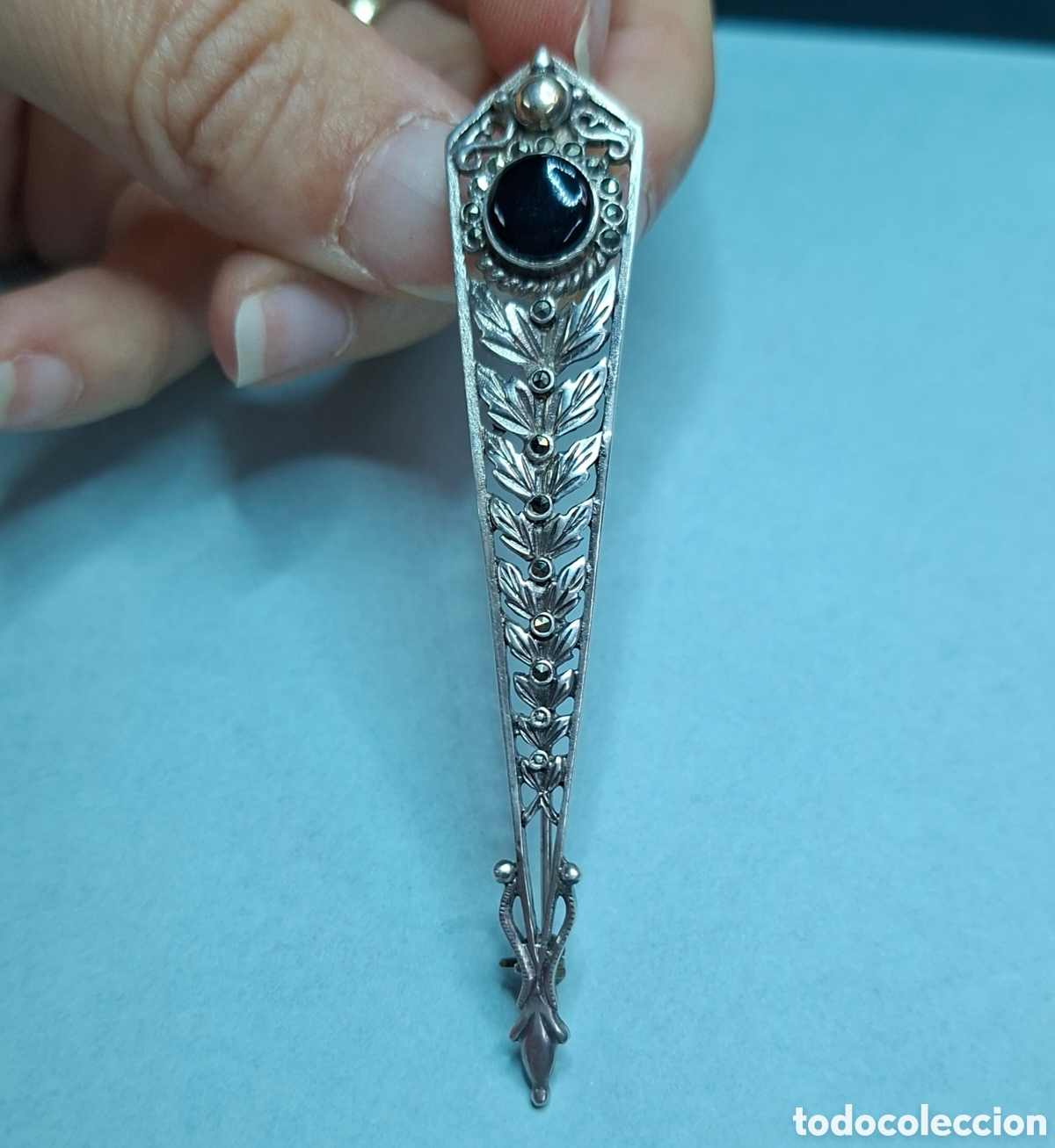 Joyeria: Broche Plata Antiguo con piedra central. - Foto 9