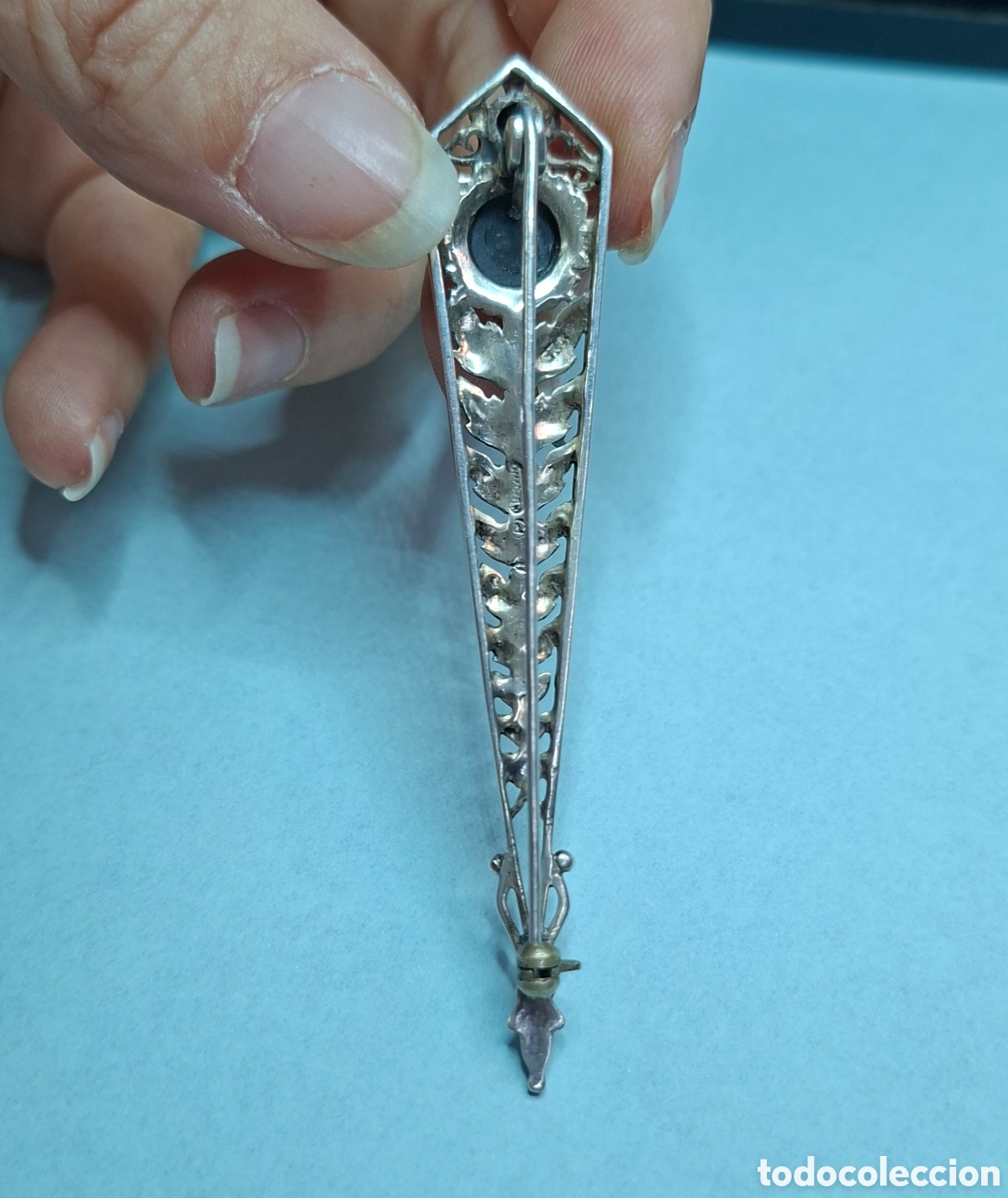 Joyeria: Broche Plata Antiguo con piedra central. - Foto 10