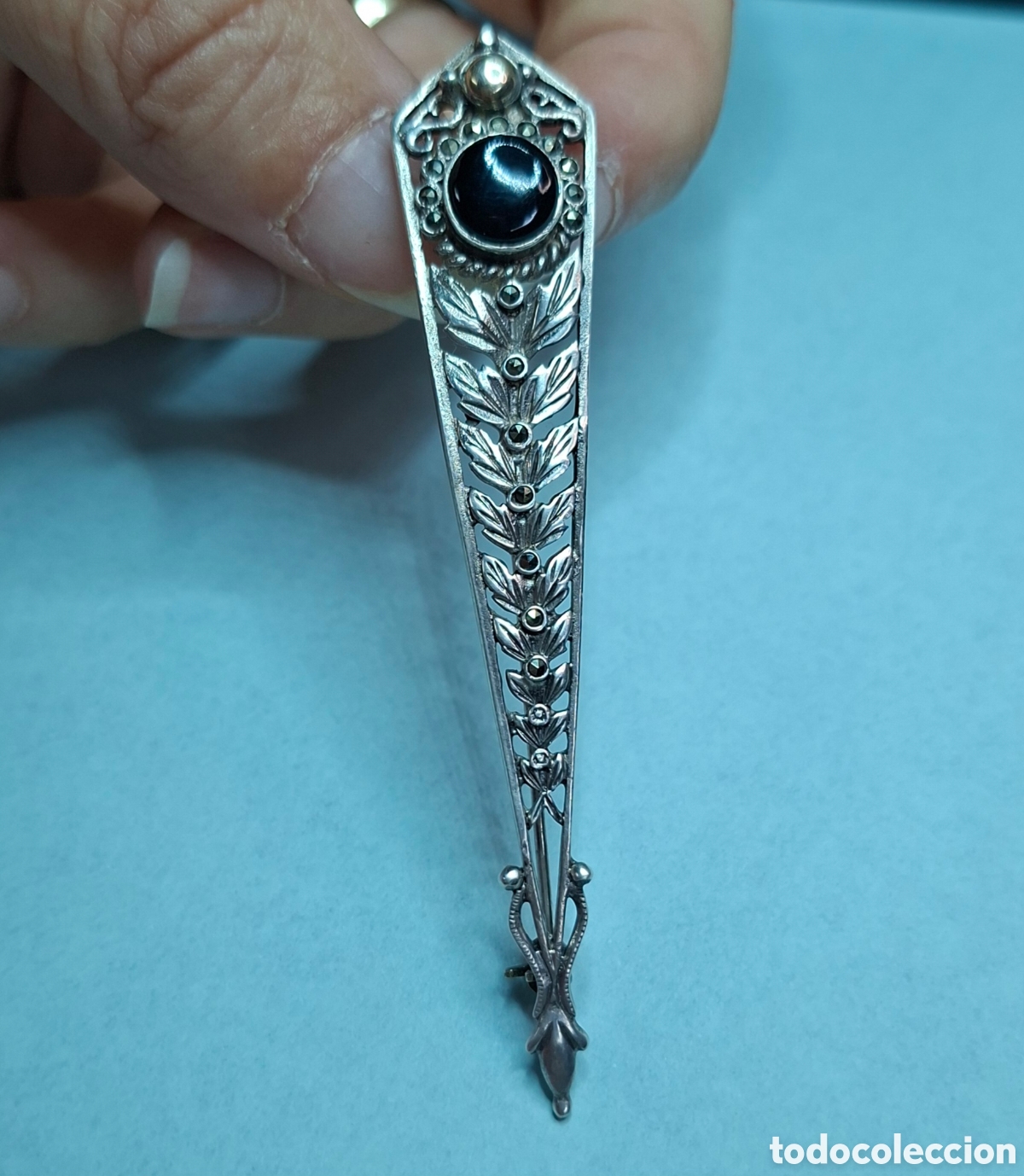 Joyeria: Broche Plata Antiguo con piedra central. - Foto 11