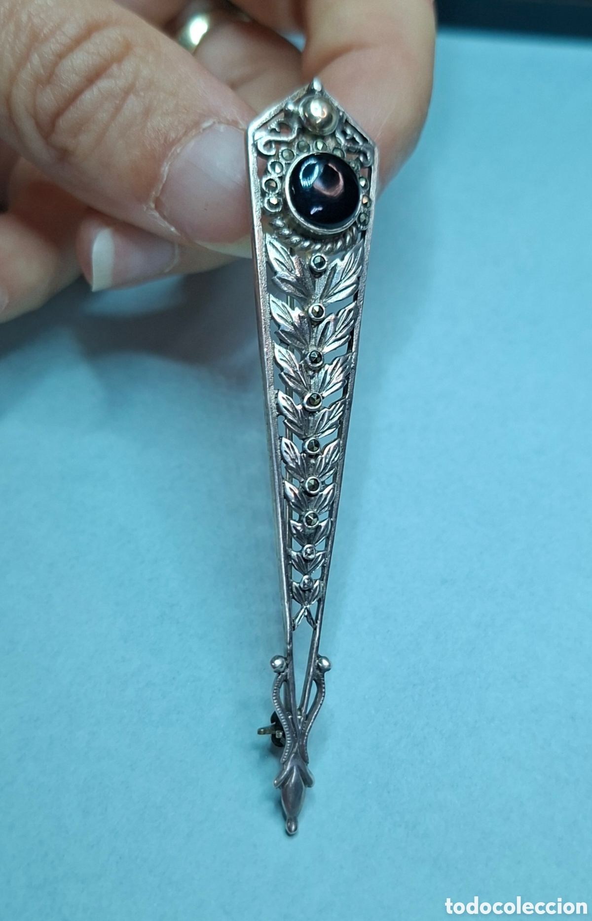 Joyeria: Broche Plata Antiguo con piedra central. - Foto 12