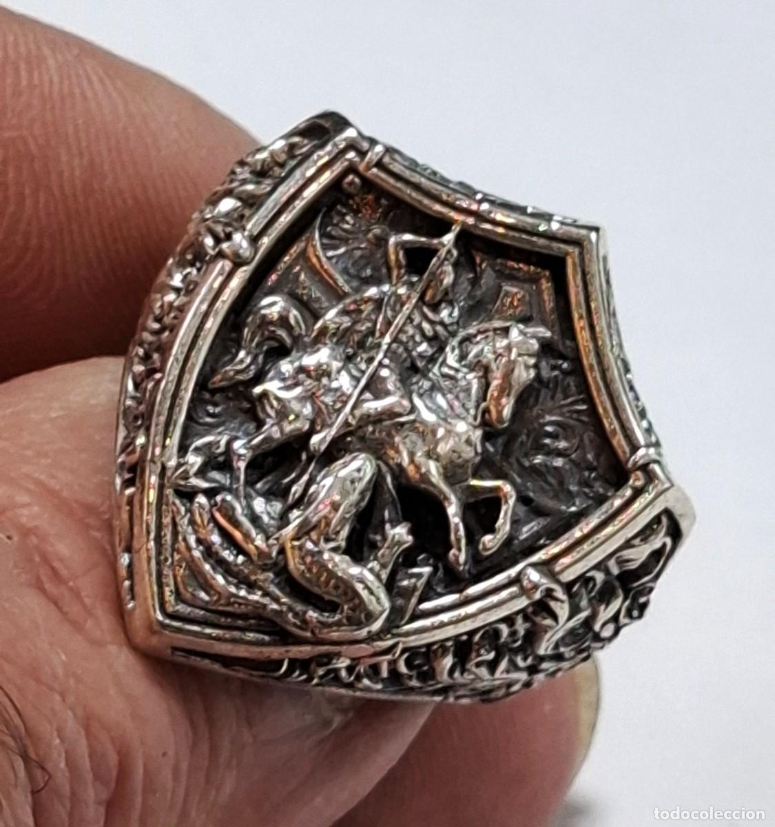 Joyeria: + ANILLO ARTESANAL EN PLATA 925 CON ESCUDO DE SAN JORGE