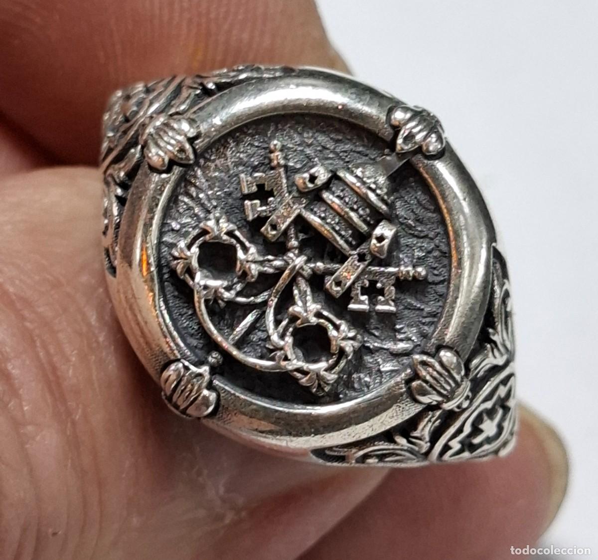 Joyeria: + ANILLO ARTESANAL EN PLATA 925 CON ESCUDO DEL VATICANO