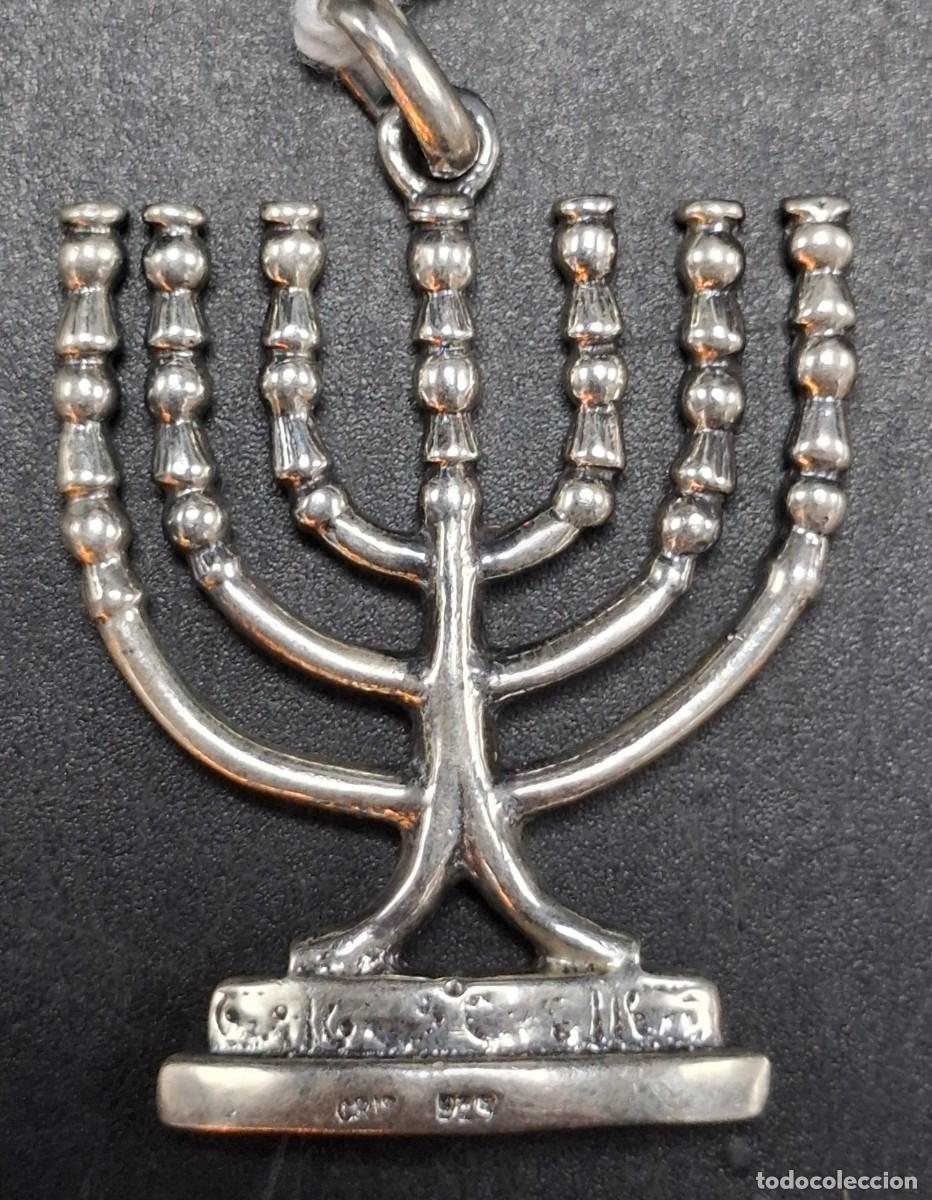 Joyeria: + COLGANTE ARTESANAL EN PLATA 925 DE LA MENORA SIMBOLO DEL JUDAISMO