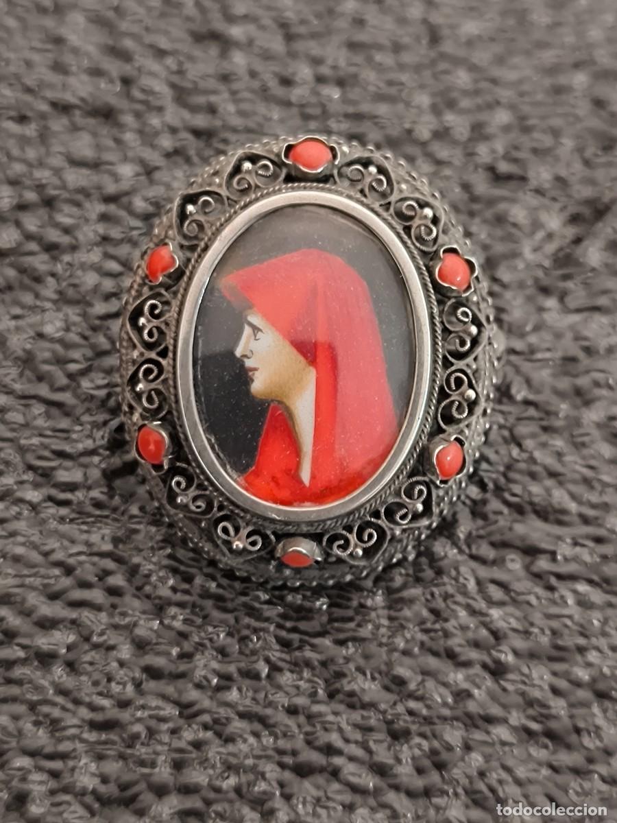 Joyeria: BROCHE COLGADOR ITALIANO EN PLATA Y MINIATURA