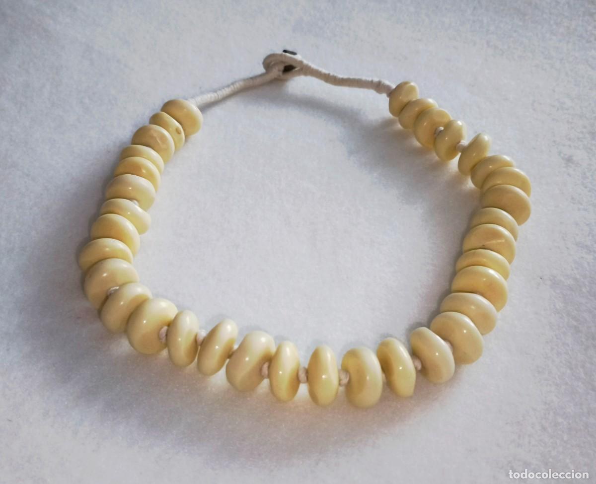 Joyeria: CUENTAS DE HUESO DE CAMELLO BLANCO NIGERIANO EN FORMA DE PLATILLO. - Foto 2
