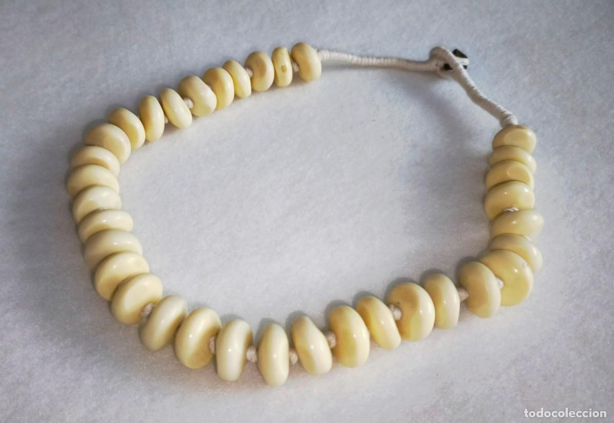 Joyeria: CUENTAS DE HUESO DE CAMELLO BLANCO NIGERIANO EN FORMA DE PLATILLO. - Foto 4