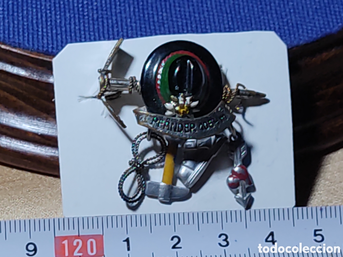 Joyeria: Antiguo broche de montanismo & senderismocon colgantes,piolet,flor Edelweiss