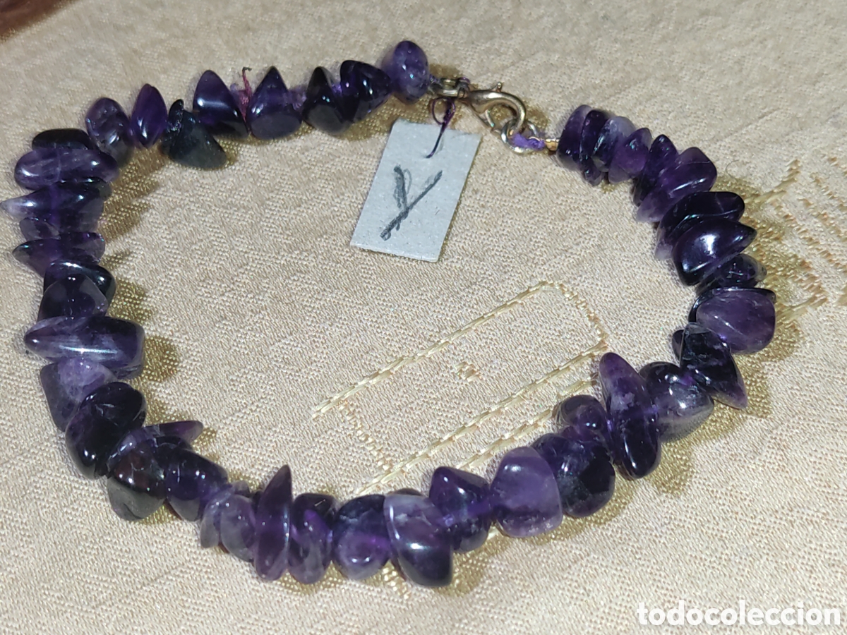 Joyeria: Pulsera de amatistas,hilo anudado.Vintage.*Y*