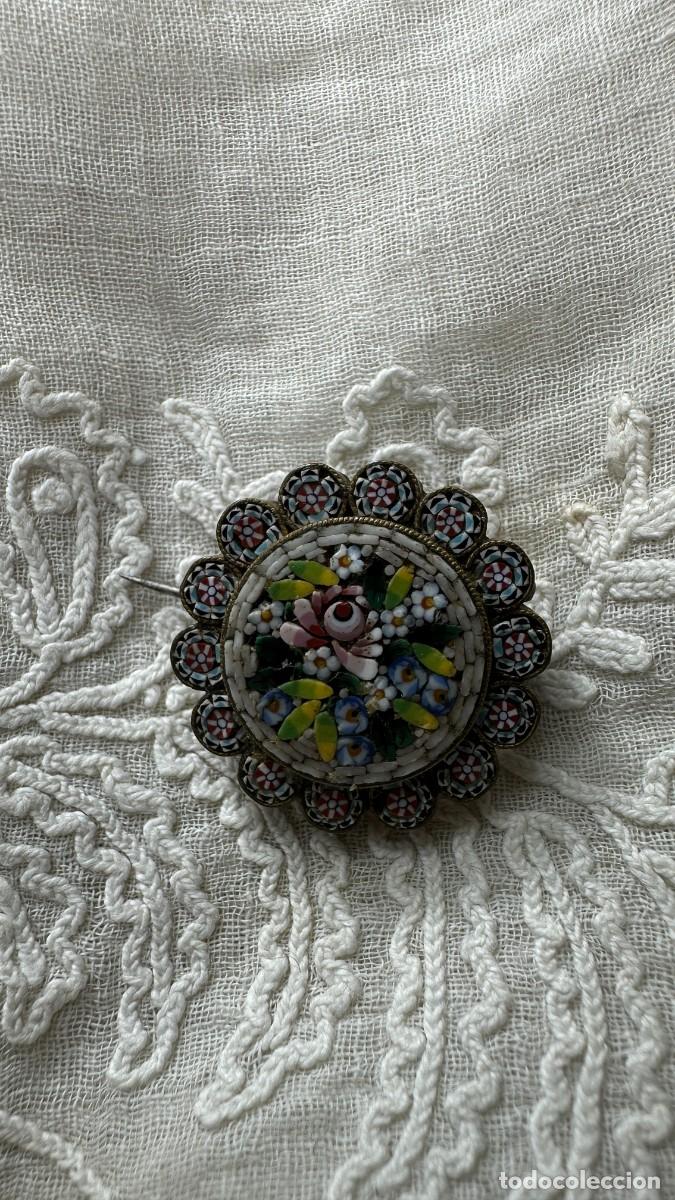 Joyeria: Antiguo broche de micro mosaico - Foto 6