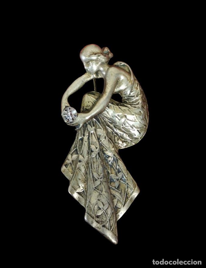 Joyeria: BROCHE O AGUJA ART NOUVEAU. PLATA Y CIRCONITA. SIGUIENDO MODELOS DE MASRIERA. ESPA&Ntilde;A. XIX-XX