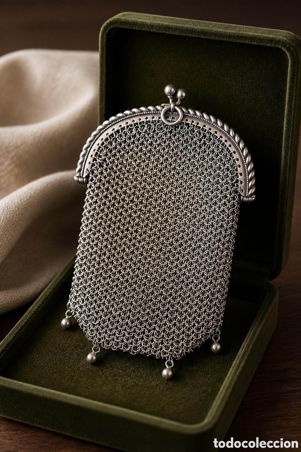 Joyeria: ANTIGUO MONEDERO MALLAS ELABORADO EN PLATA.
