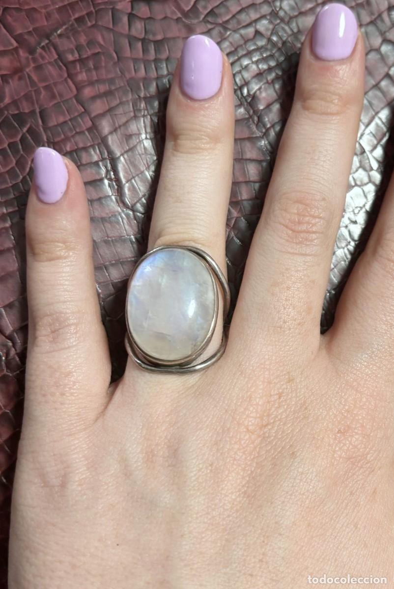Joyeria: ANILLO PLATA DE LEY 925 y PIEDRA LUNA NATURAL MAXI