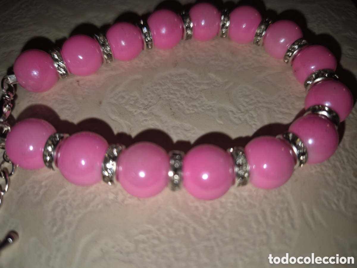 Joyeria: Pulsera artesana color rosa chicle