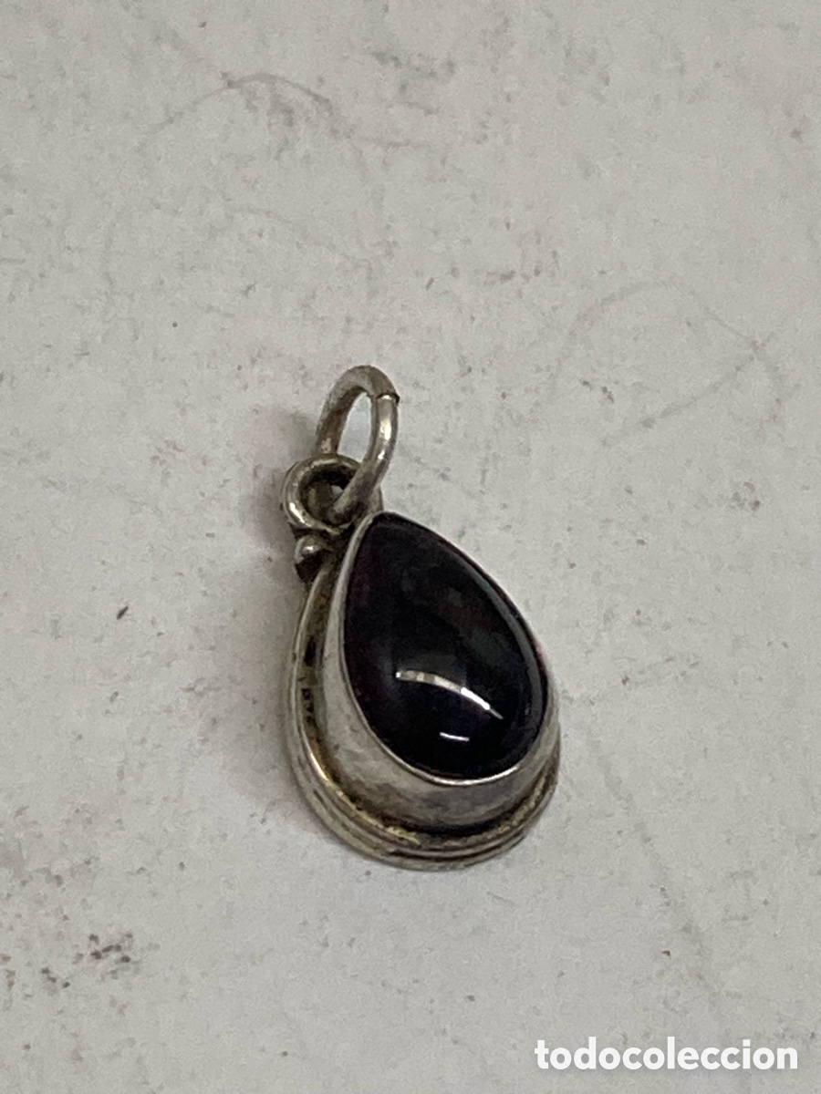Joyeria: Colgante de plata y onix en forma de lagrima /C581