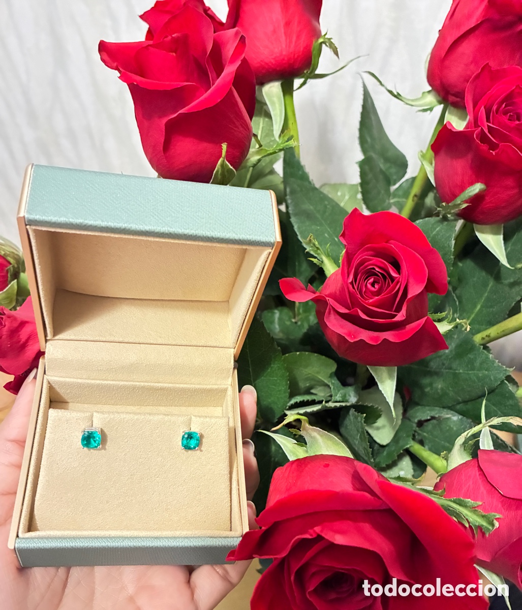 Joyeria: Pendientes Oro blanco 18k con Esmeralda