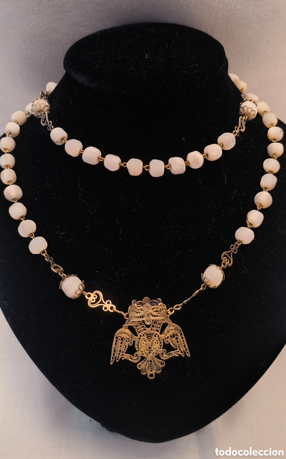 Joyeria: Vendo precioso rosario de n&aacute;car y plata ba&ntilde;ada en oro.