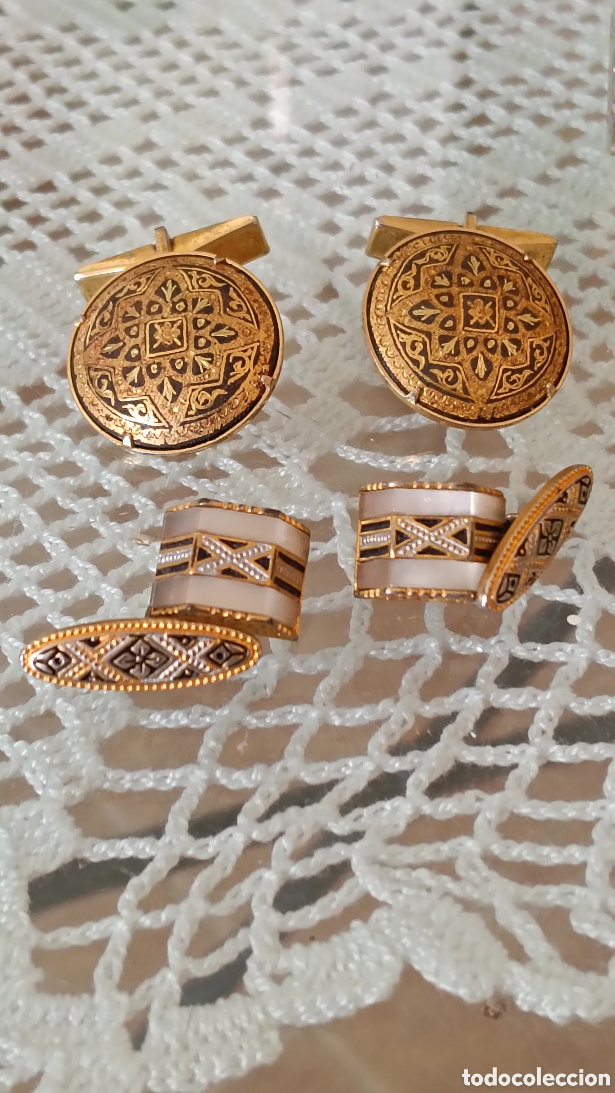 Joyeria: Lote 5 pares Gemelos Vintage - Foto 2