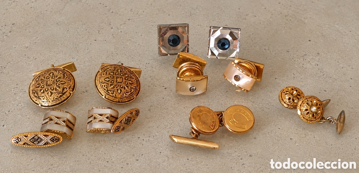 Joyeria: Lote 5 pares Gemelos Vintage - Foto 1